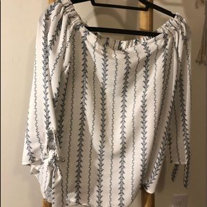 Off-the-shoulder blouse with flowy sleeves